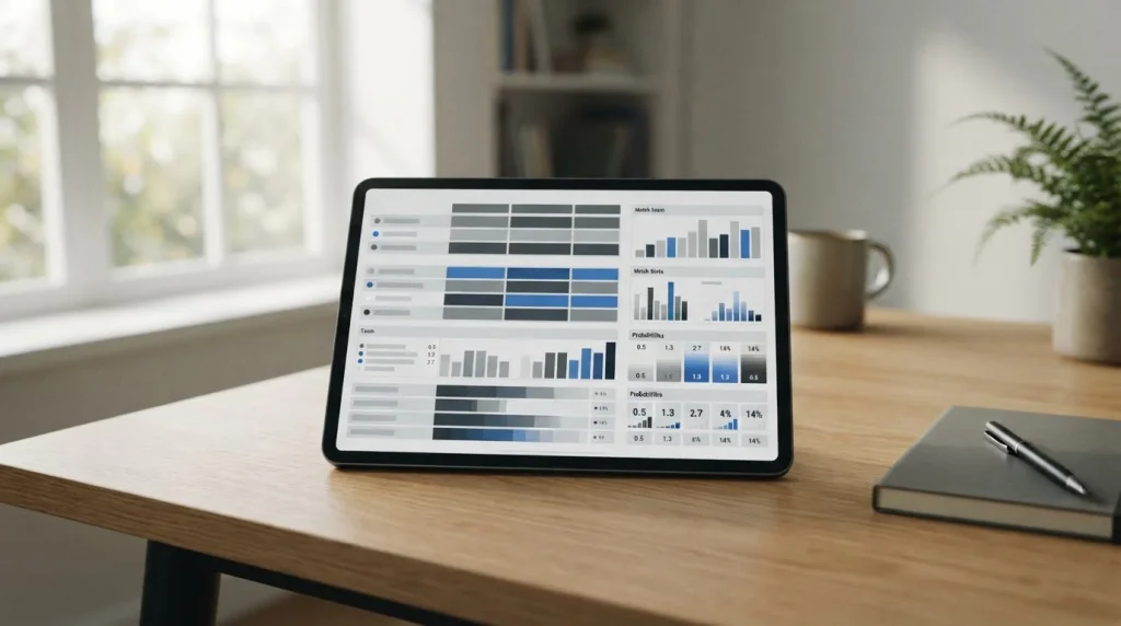 Übersicht über Sportwetten-Einzahlungen und Bonusangebote auf Tablet-Bildschirm