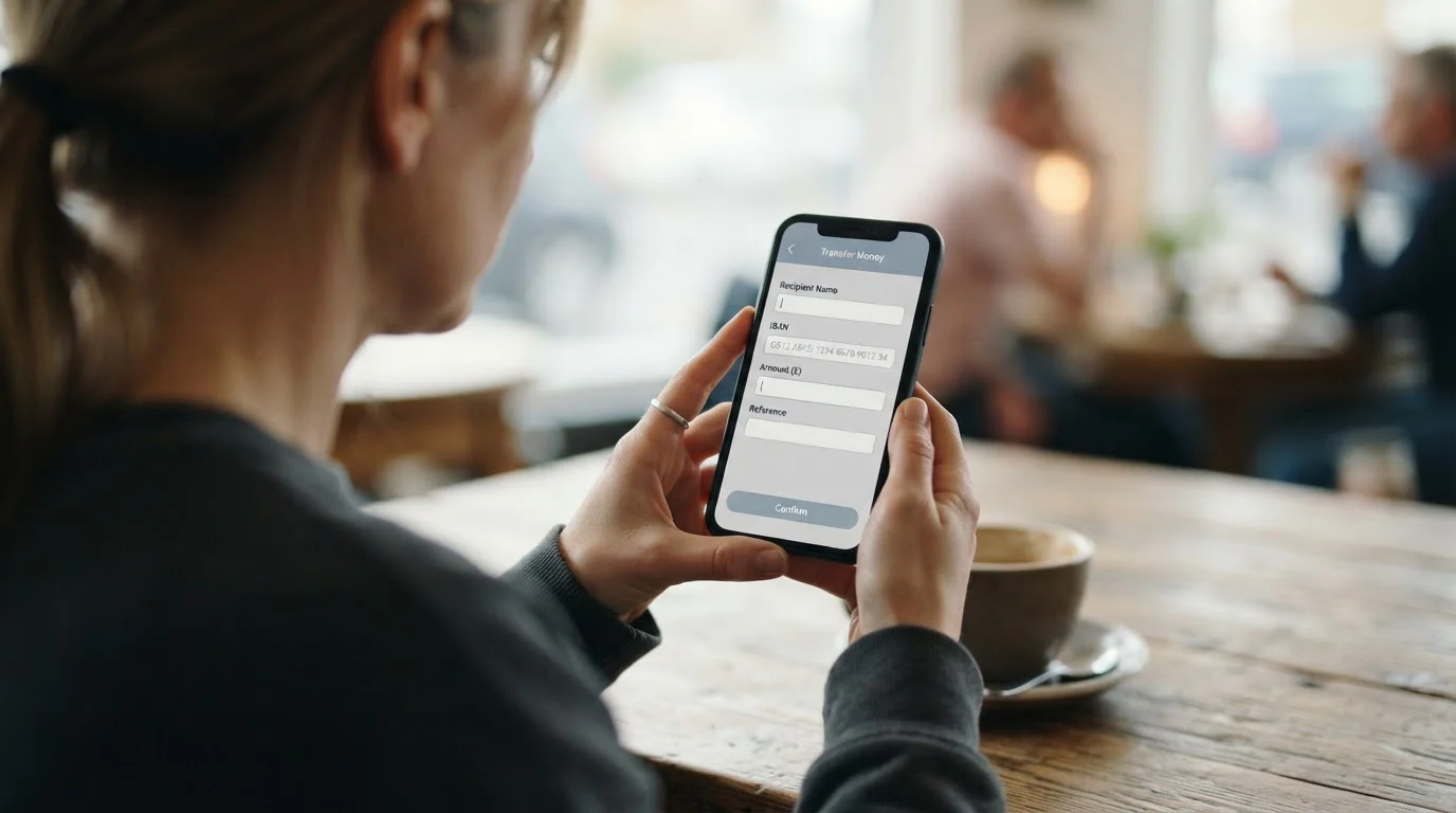Ablauf einer Banküberweisung beim Wettanbieter am Smartphone