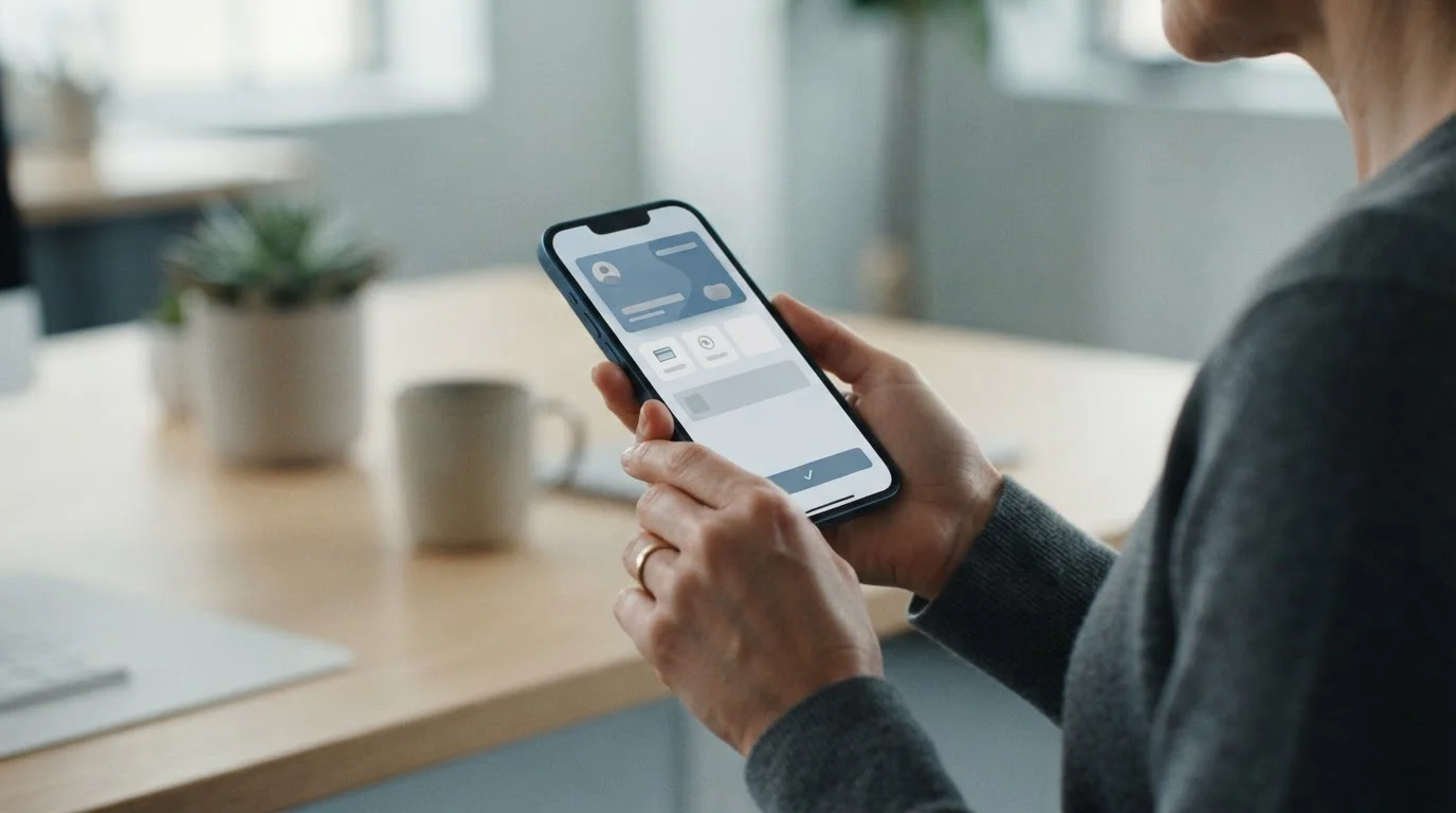 Moderne digitale Zahlungswege auf einem Smartphone-Display