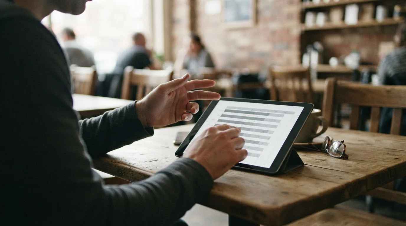 Vergleichstabelle verschiedener Wettanbieter auf einem Tablet