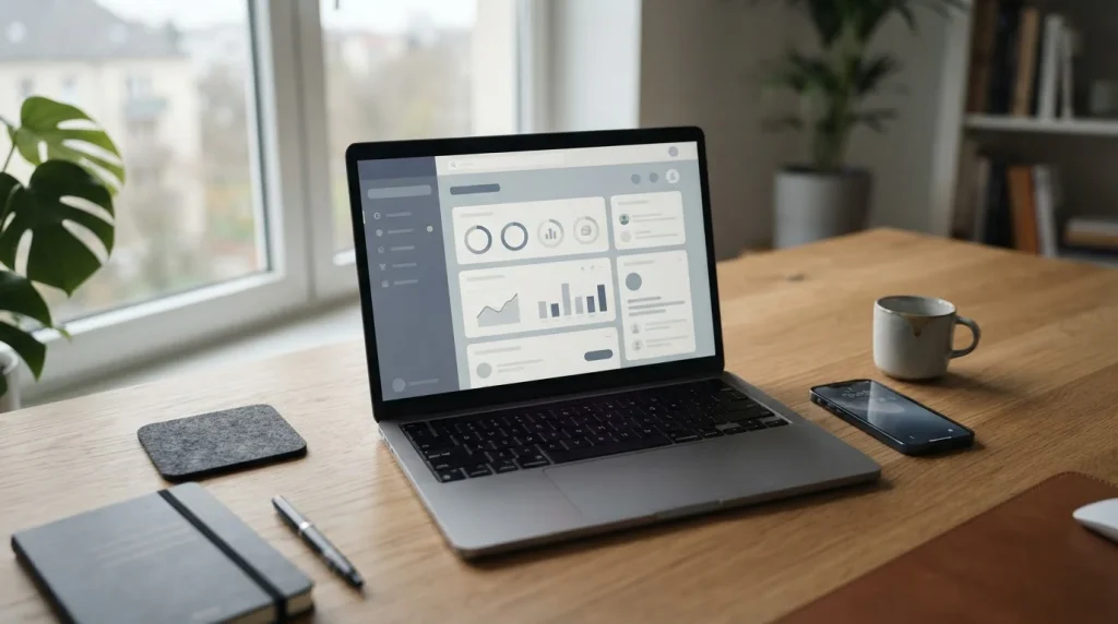 Neutraler Desktop-Workspace mit geöffneter Wettplattform und Zahlungsoptionen auf dem Bildschirm