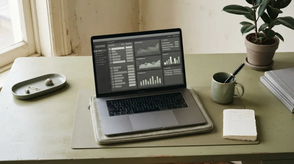 Vergleich von Wettanbietern mit Visa-Zahlungsoption auf einem Laptop