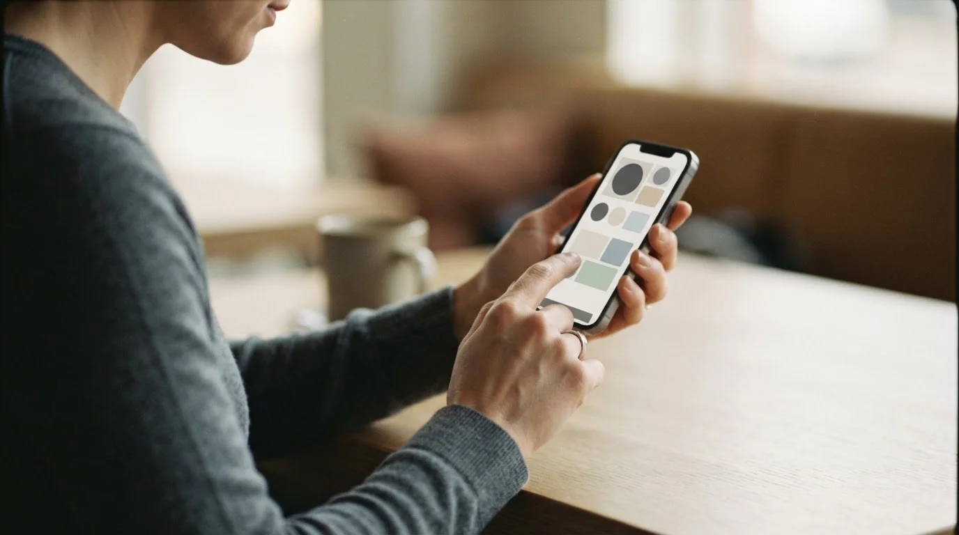 Person führt eine mobile Zahlung durch – Ansicht von der Seite