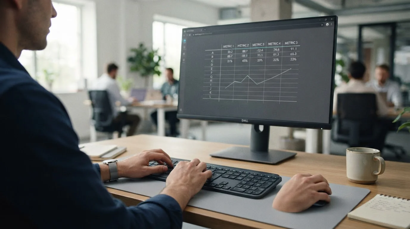 Vergleichstabelle verschiedener Wettanbieter auf einem Monitor mit neutralen Datenreihen