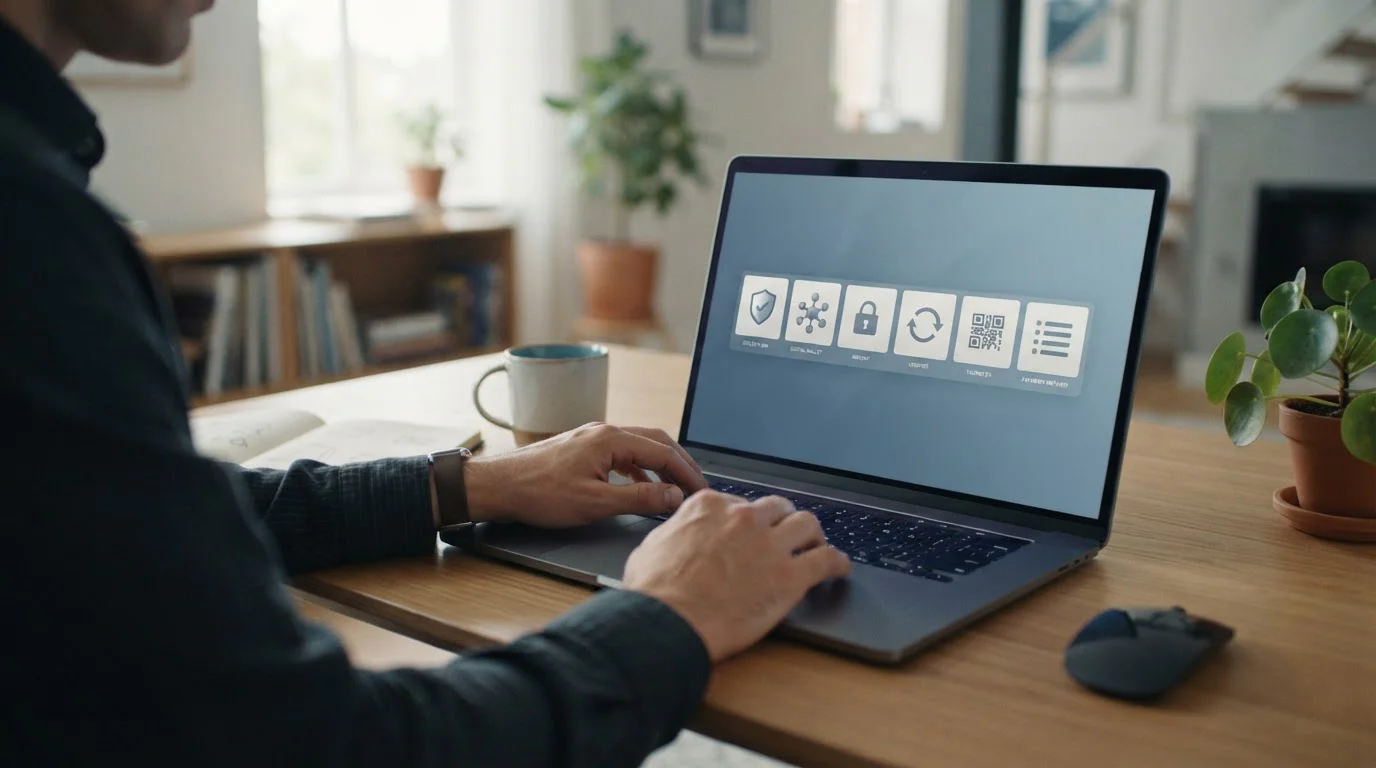 Laptop mit verschiedenen Online-Zahlungsoptionen auf dem Bildschirm