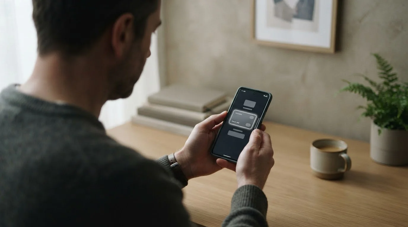 Person wählt Zahlungsmethode auf Smartphone, symbolisiert veränderte Payment-Optionen