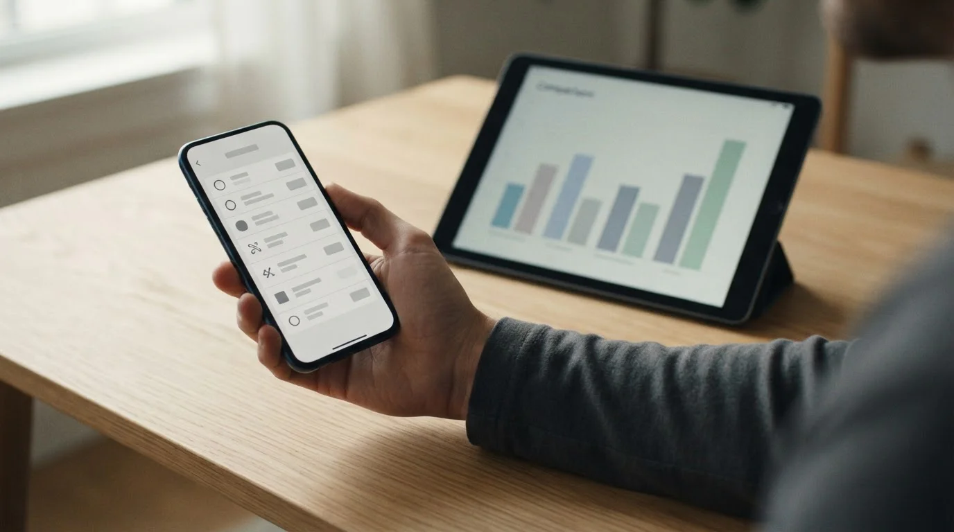 Verschiedene digitale Zahlungsmethoden auf einem Smartphone-Display im Vergleich